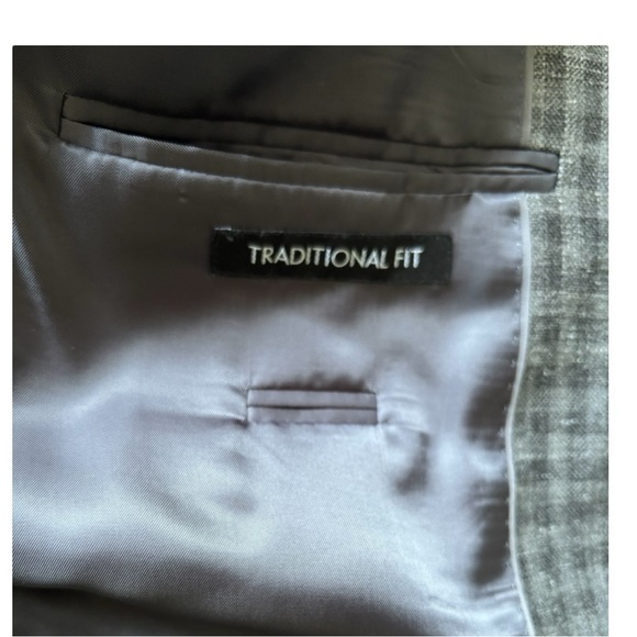 Jos. A. Bank gray check plaid wool silk linen blend notched lapel blazer | 43R - Picture 12 of 14